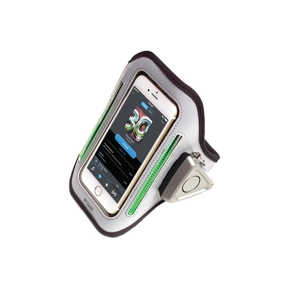 MyGuard Sport LED Armband Safety Alarm with Phone Holder